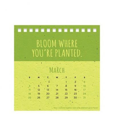 Calendario in Carta Piantabile con Colore Carta Verde mese Aprile