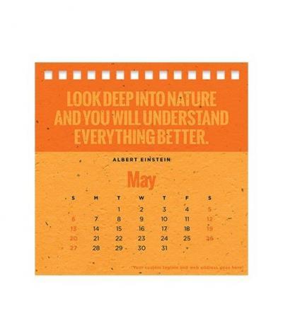 Calendario in Carta Piantabile con Colore Carta Arancione Mese di Maggio