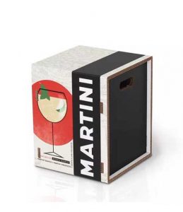 Pouf Quadrato in Cartone Personalizzato per Martini