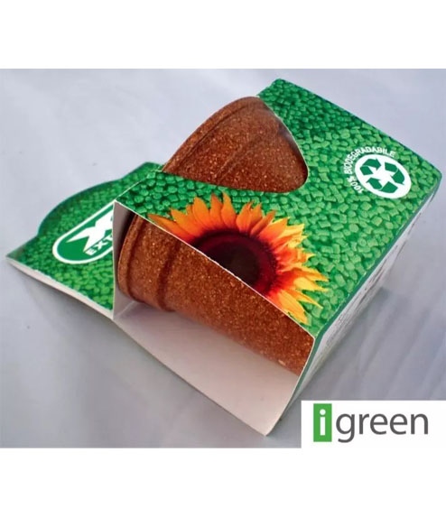 Green Espresso Vasetto Compostabile in Lolla di riso Confezione Personalizzata per Finproject