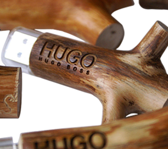 USB in forma di Rametto d'Albero con Legno Naturale