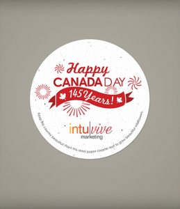 Sottobicchiere in Carta Piantabile per Canada Day a Forma Rotonda