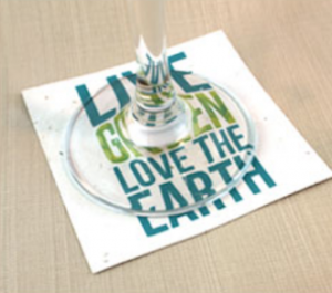 Sottobicchiere in Carta Piantabile | Forma Quadrata con Personalizzazione Live Growth Love the Earth
