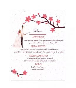 Menù Matrimonio in Carta Piantabile Esempio 3