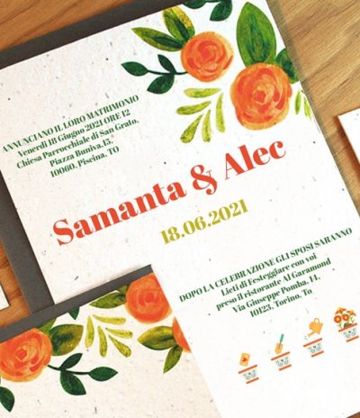 Partecipazioni in Carta Piantabile per matrimonio per Samanta & Alec