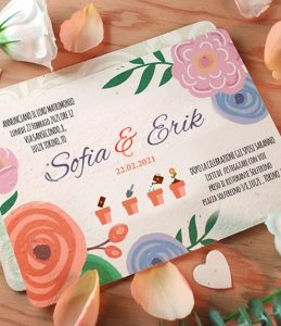 Partecipazioni in Carta Piantabile per matrimonio per Sofia & Erik