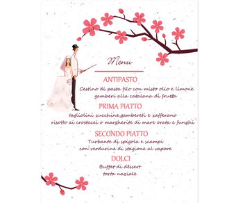 Menu Matrimonio in Carta Piantabile