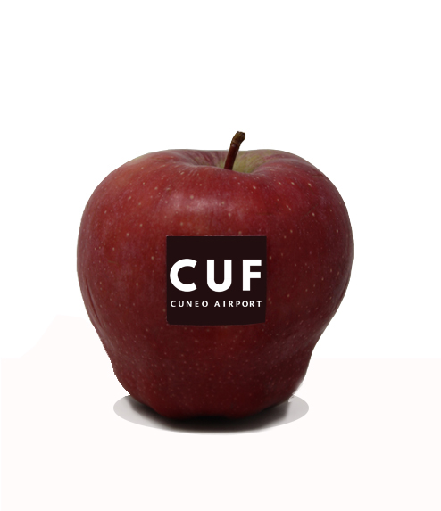 Frutta con logo in carta da zucchero - Mela CUF Cuneo