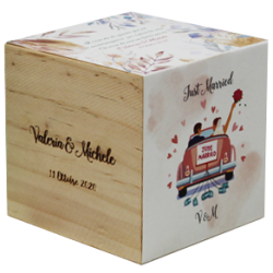 iGreen Cube vasetto di legno Bomboniera Personalizzazione Valeria & Michele