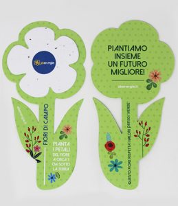 Fronte e Retro Fiore in Carta Piantabile con Mix di Fiori di Campo per ABenergia