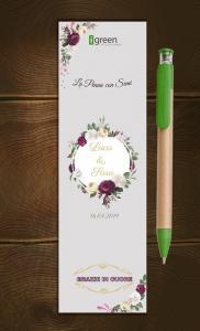 Penna Con Semi Bomboniera con Personalizzazione per Matrimonio con Fiore
