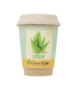 Eco Cup Tazza da Caffè Bio con Fiori & Piante Seme Aloe