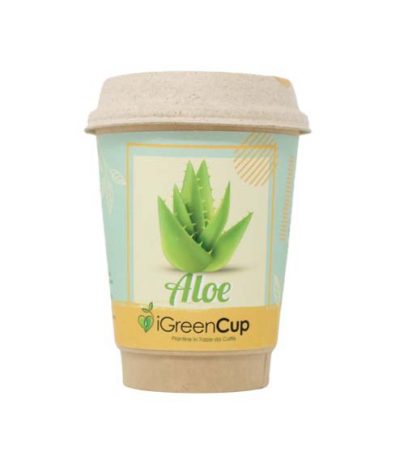 Eco Cup Tazza da Caffè Bio con Fiori & Piante Seme Aloe