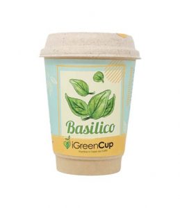 iGreen Cup Tazza da Caffè Bio con Fiori & Piante Seme Basilico