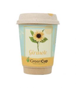 iGreen Cup Tazza da Caffè Bio con Fiori & Piante Seme Girasole
