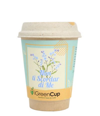 Fronte iGreen Cup Tazza da Caffè Bio con Fiori & Piante Seme Non Ti Scordar di Me