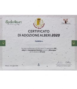 Certificato per Pianta/Adotta un albero per Progetto Golf Club Courmayeur