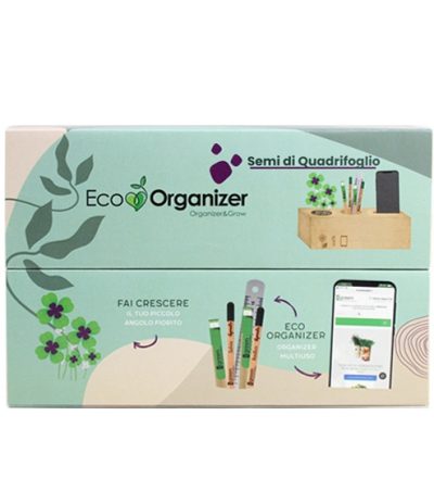 Eco Organizer Porta Penne/Matite & Appoggia Telefono con Quadrifoglio