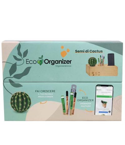 Eco Organizer Porta Penne/Matite & Appoggia Telefono con Cactus
