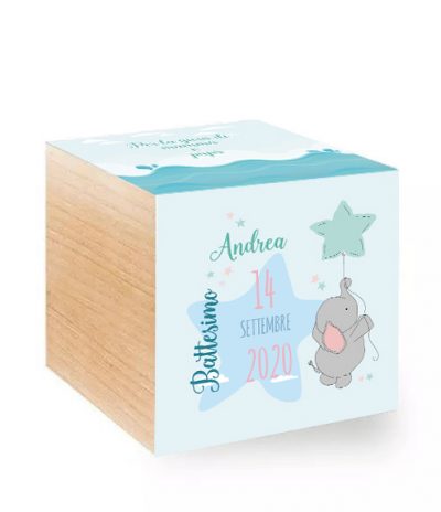 iGreen Cube vasetto di legno Bomboniera Personalizzazione per Nascita Bambino