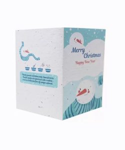 Cartoline Natalizie Piantabili - Pupazzo Natale Aperto