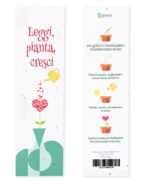 Segnalibro Piantabile Leggi Pianta Cresci Fronte + Retro 494x573