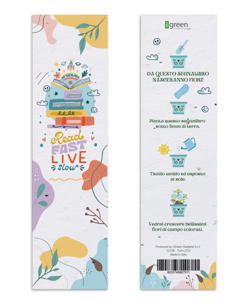 Segnalibro Piantabile Read Fast Live Slow Rendering