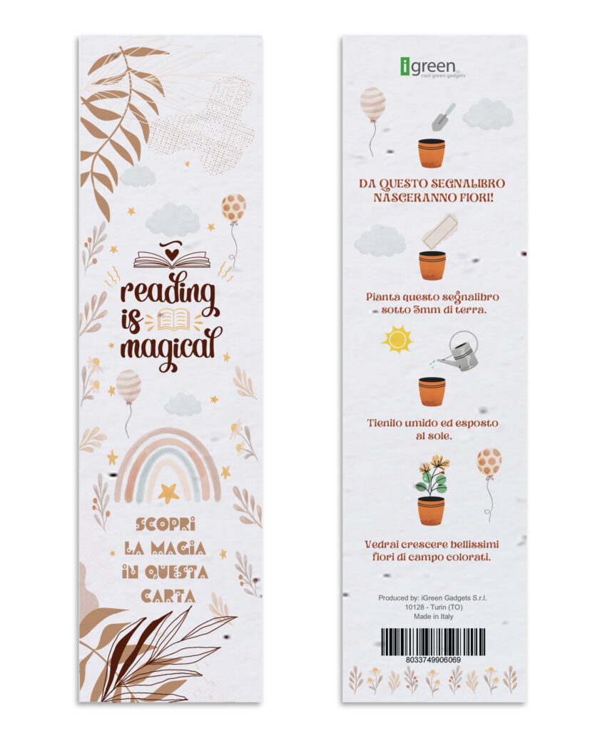 Segnalibro Piantabile Reading is Magical Rendering
