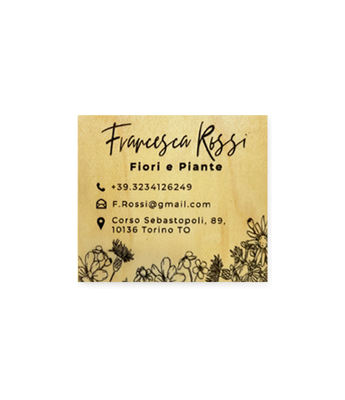 Business Card lamina di legno quadrata