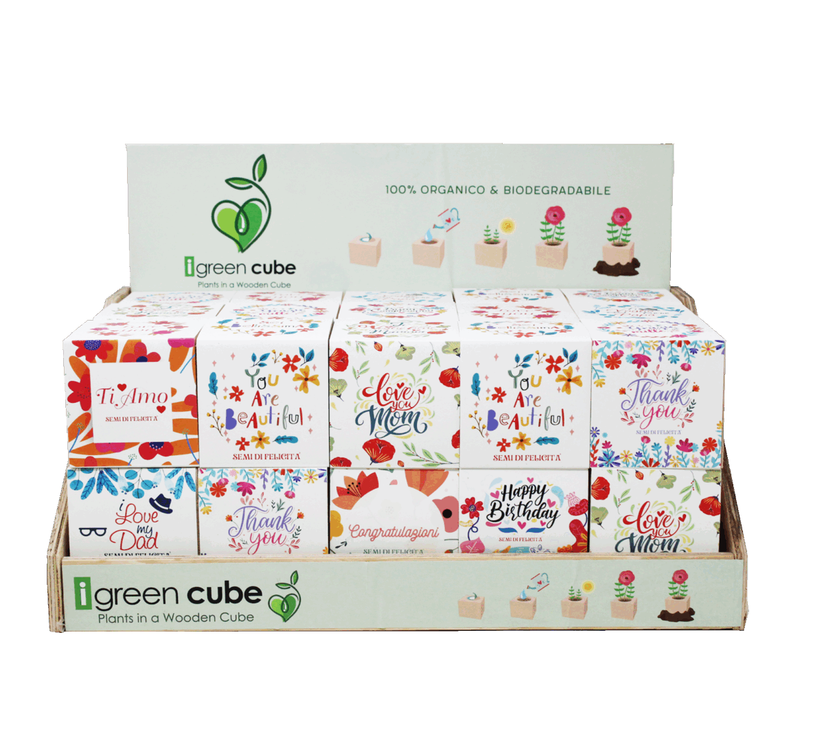 iGreen Cube Augurali – Display da Banco