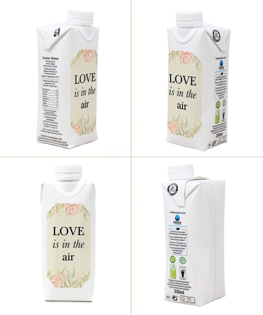 Acqua in Brick Bomboniera Love Is in the Air 4x
