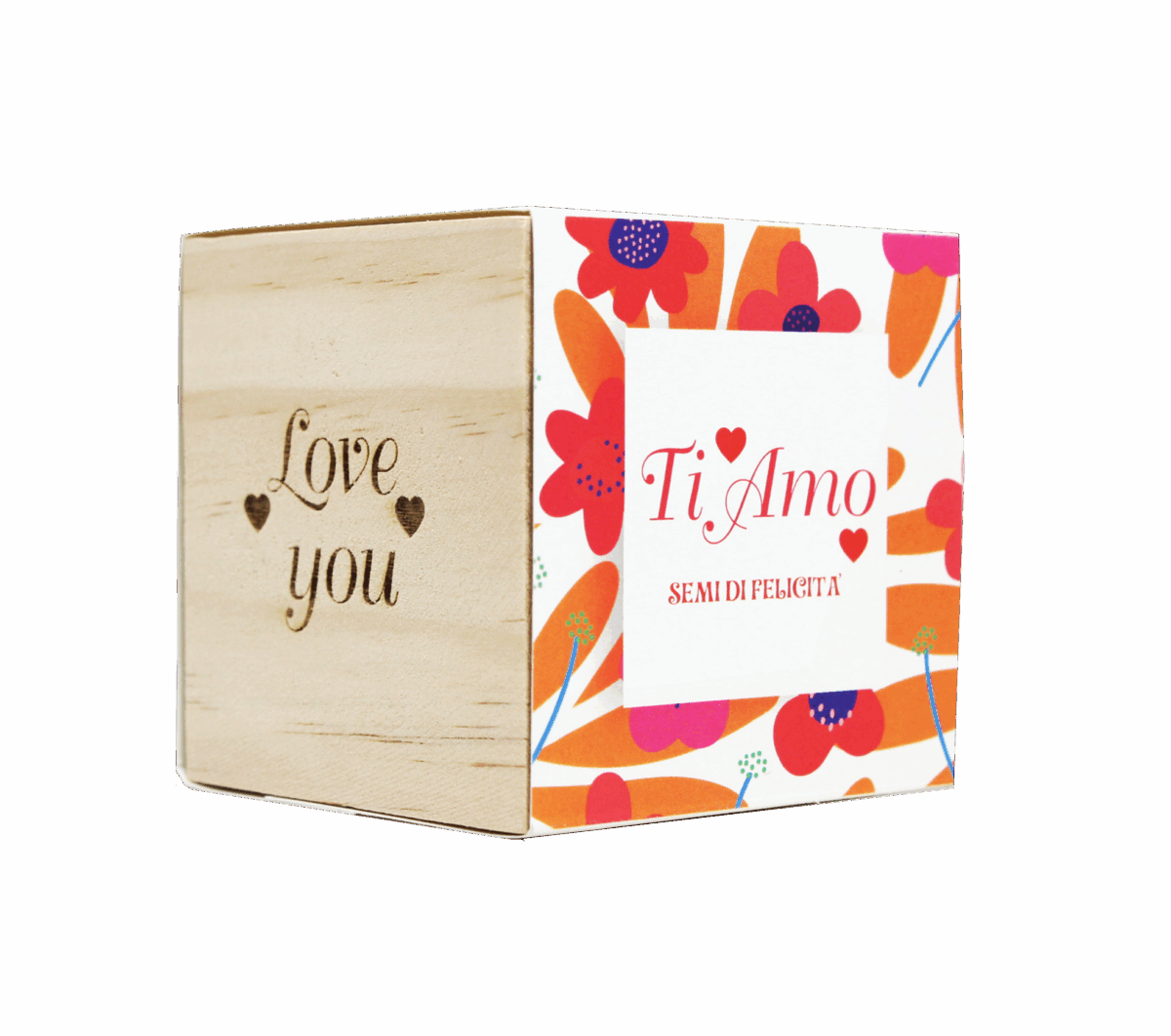 iGreen Cube Augurali, Fiori & Piante in Cubi di Legno, Idea Regalo Ecosostenibile