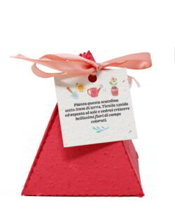 Box Porta confetti in Carta Piantabile rosso