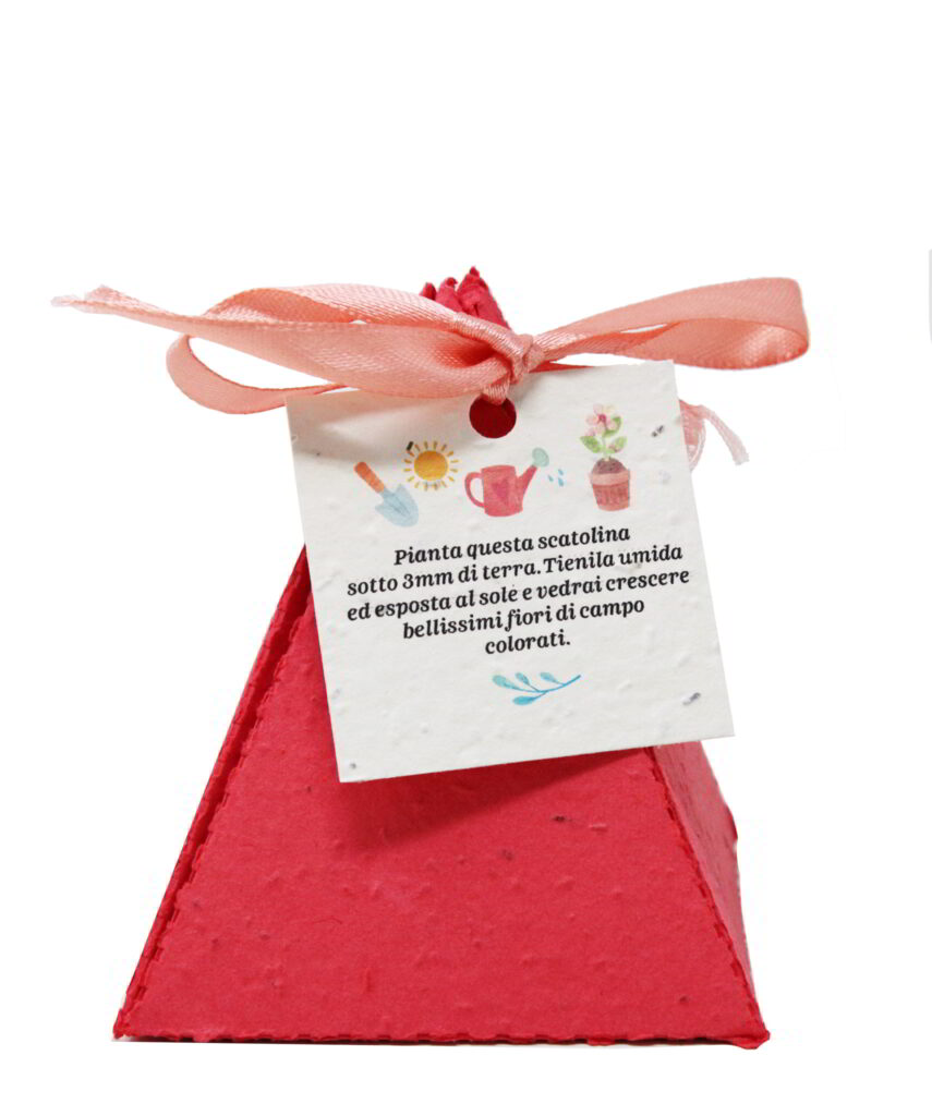 Box Porta confetti in Carta Piantabile rosso