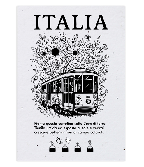 Cartolina Piantabile Italia 494x573