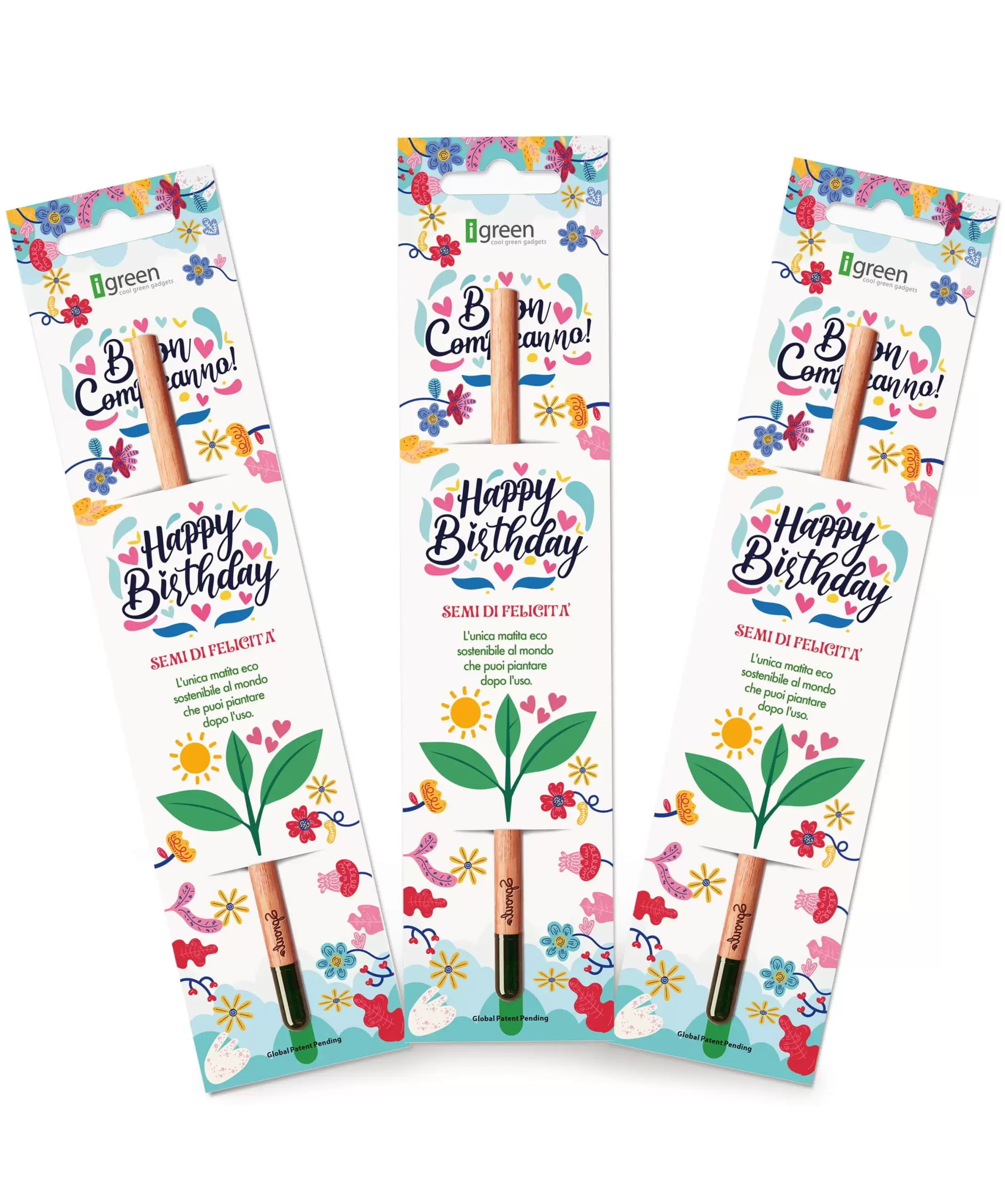 3pz. matite happy bday